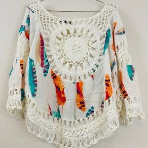Vivid Imports White Knit Coverup
